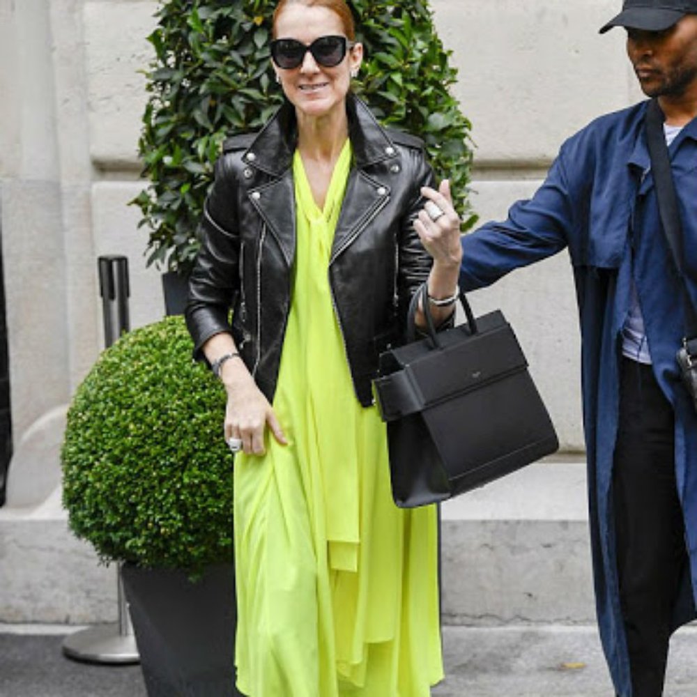 BALENCIAGA Neon yellow silk flowing dress NEW